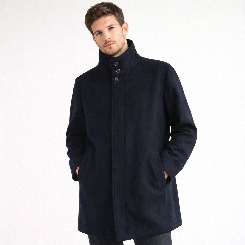 Cardinal of Canada Navy Blue Wool Winter Coat Stand Collar Quilted Lining XXL - Picture 12 of 12